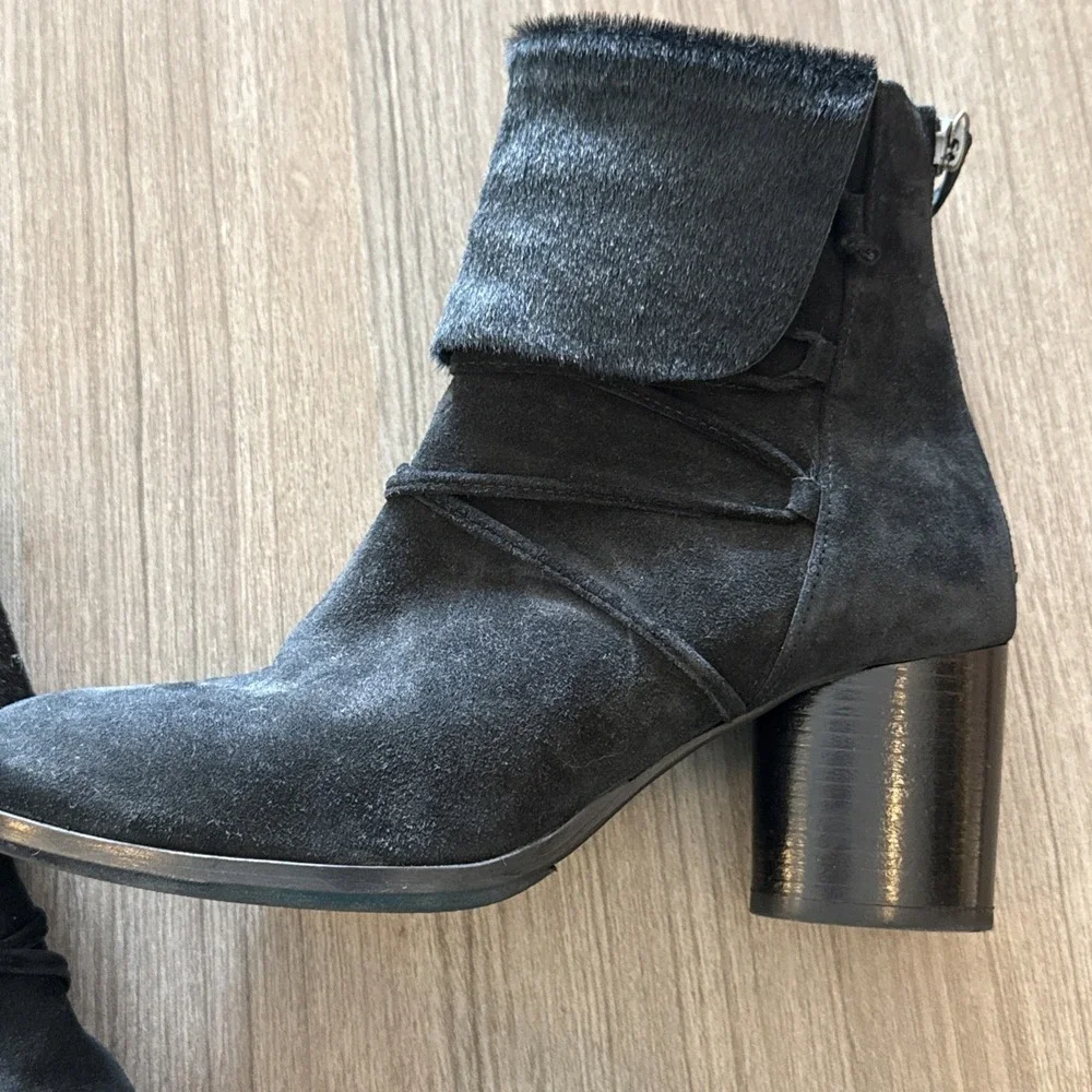 Homer Artisan‎ Spain Suede Ankle Boots Booties Size 37 Black